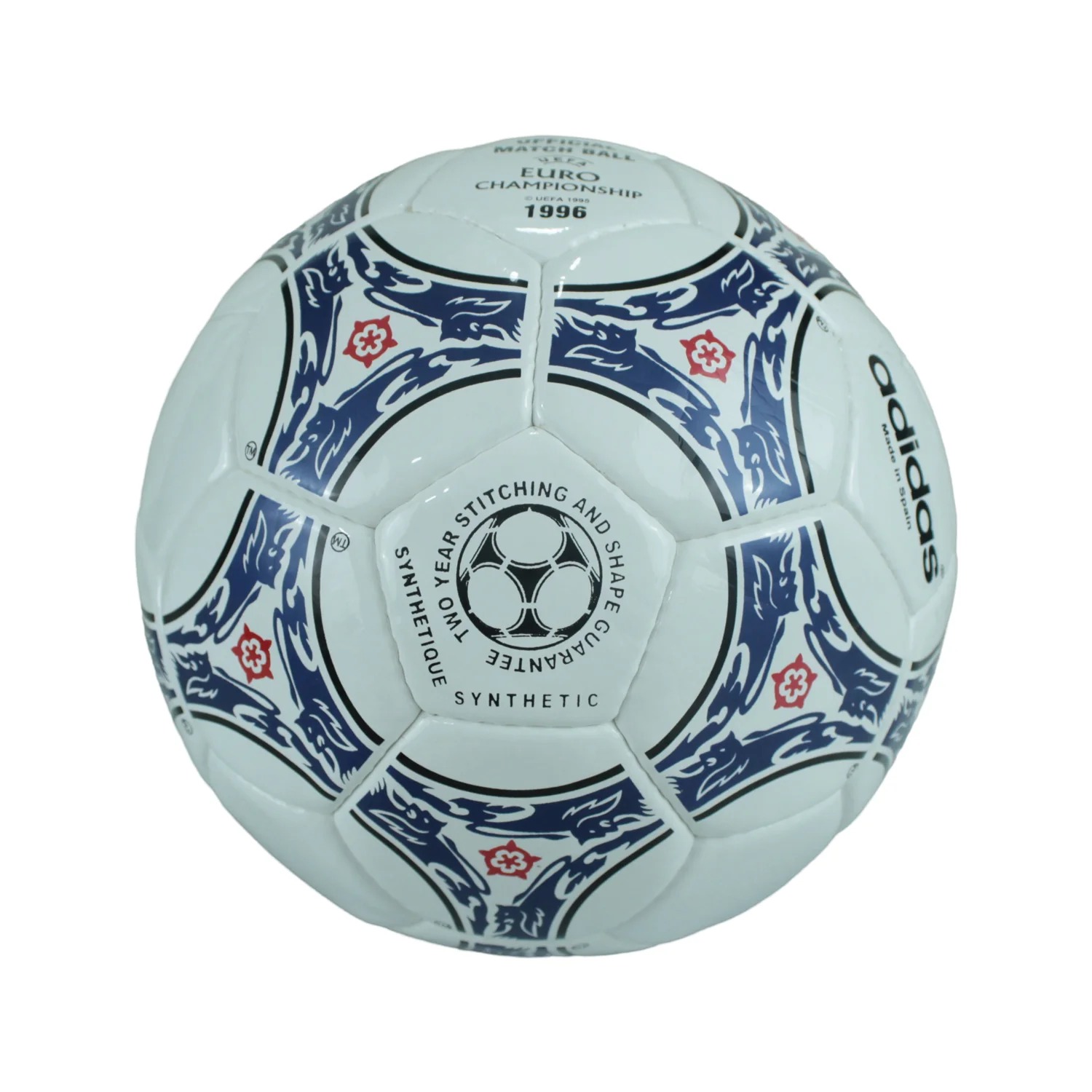 Adidas Questra Orbit Europa UEFA Euro Championship 1995/1996 White/Blue/Red Soccer Match Ball Size 5 - Image 4