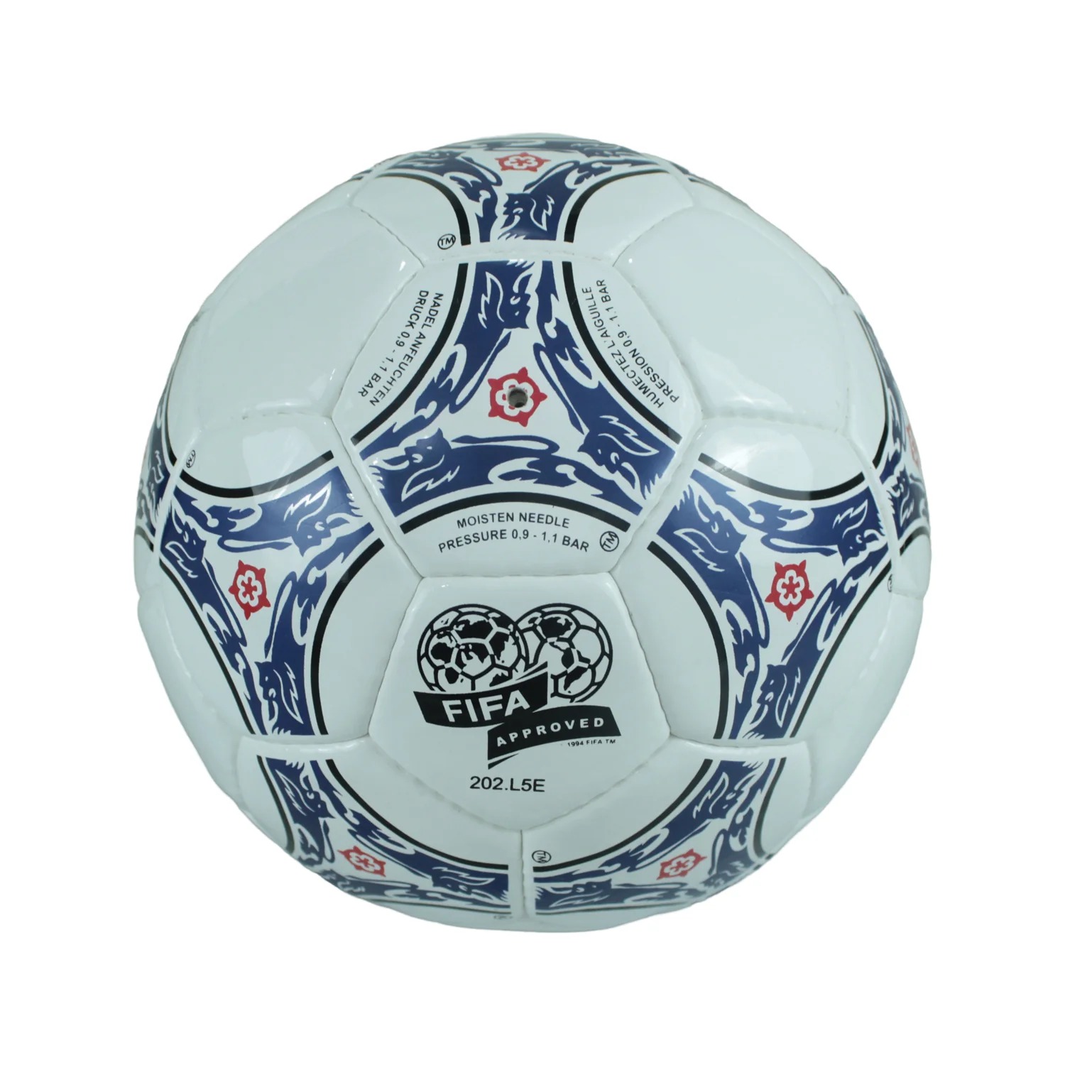 Adidas Questra Orbit Europa UEFA Euro Championship 1995/1996 White/Blue/Red Soccer Match Ball Size 5 - Image 3