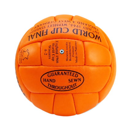 Slazenger 25 Challenge Vintage Soccer Ball || 1966 World Cup ||  Official Mini Size Real Leather Made || Orange Fast Color