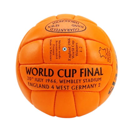 Slazenger 25 Challenge Vintage Soccer Ball || 1966 World Cup ||  Official Mini Size Real Leather Made || Orange Fast Color
